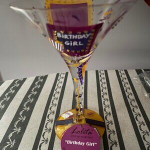 Lolita Birthday Girl Martini Glass, Bedazzled